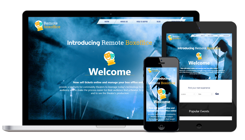 Remote Box Office on laptop, tablet and phone