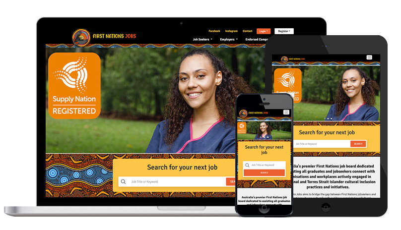 First Nations Jobs on laptop, tablet and phone